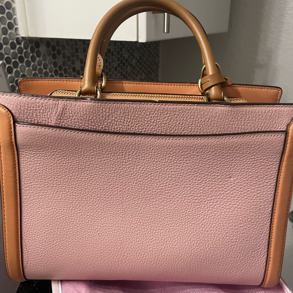 Coach Zoe CarryAll 693 leather woman’s handbag!  Coral Orange and Pink - Picture 2 of 5